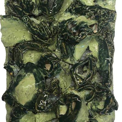 "Broccoli" · wall relief · 33 x 20 cm · clay glazed 2022