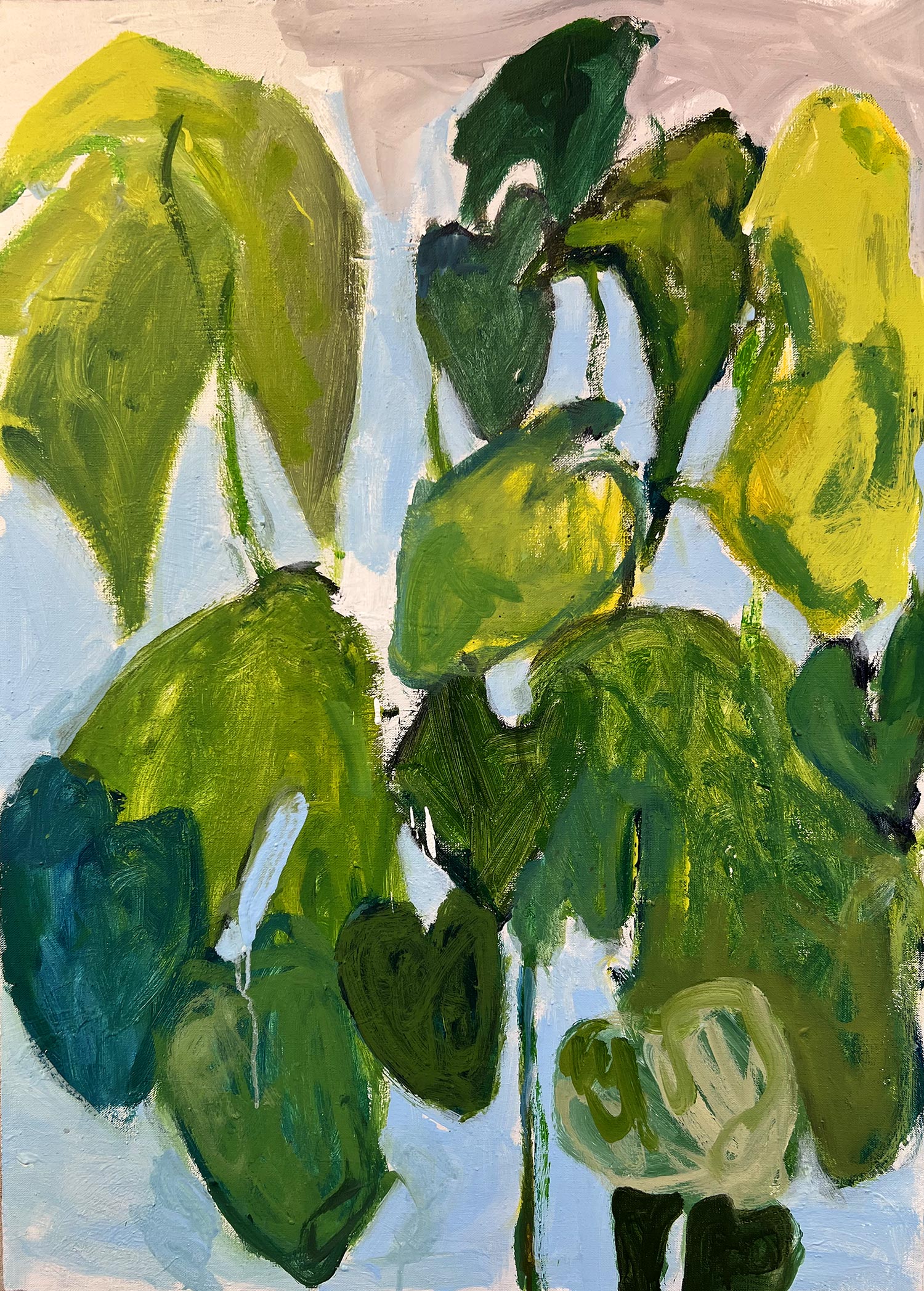 "Colored Monstera" · 70 x 50 · Acryl on canvas 2022