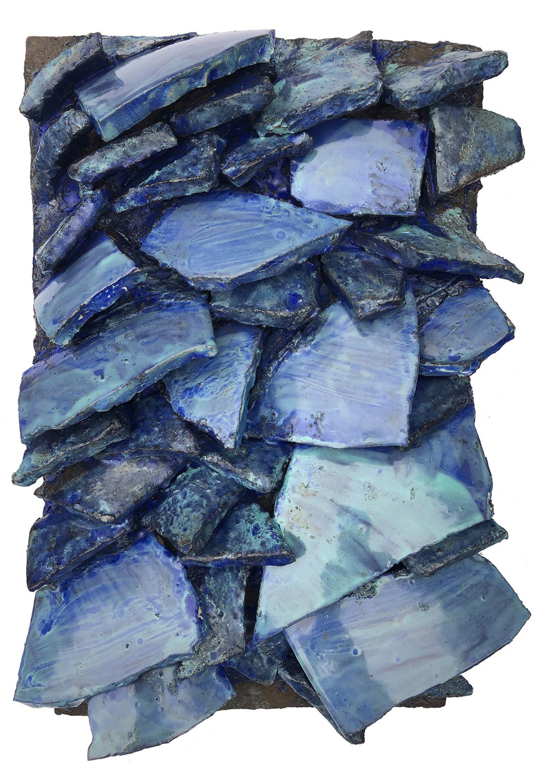 "Blaues Wunder" · Wandrelief · 33 x 22 cm · Keramik 2021