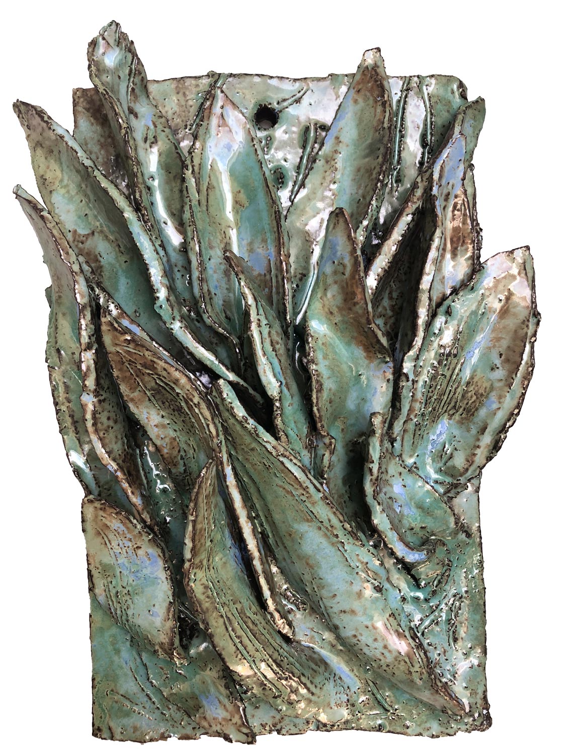 "Agave" · Wandrelief · 23 x 38 cm · Keramik 2021