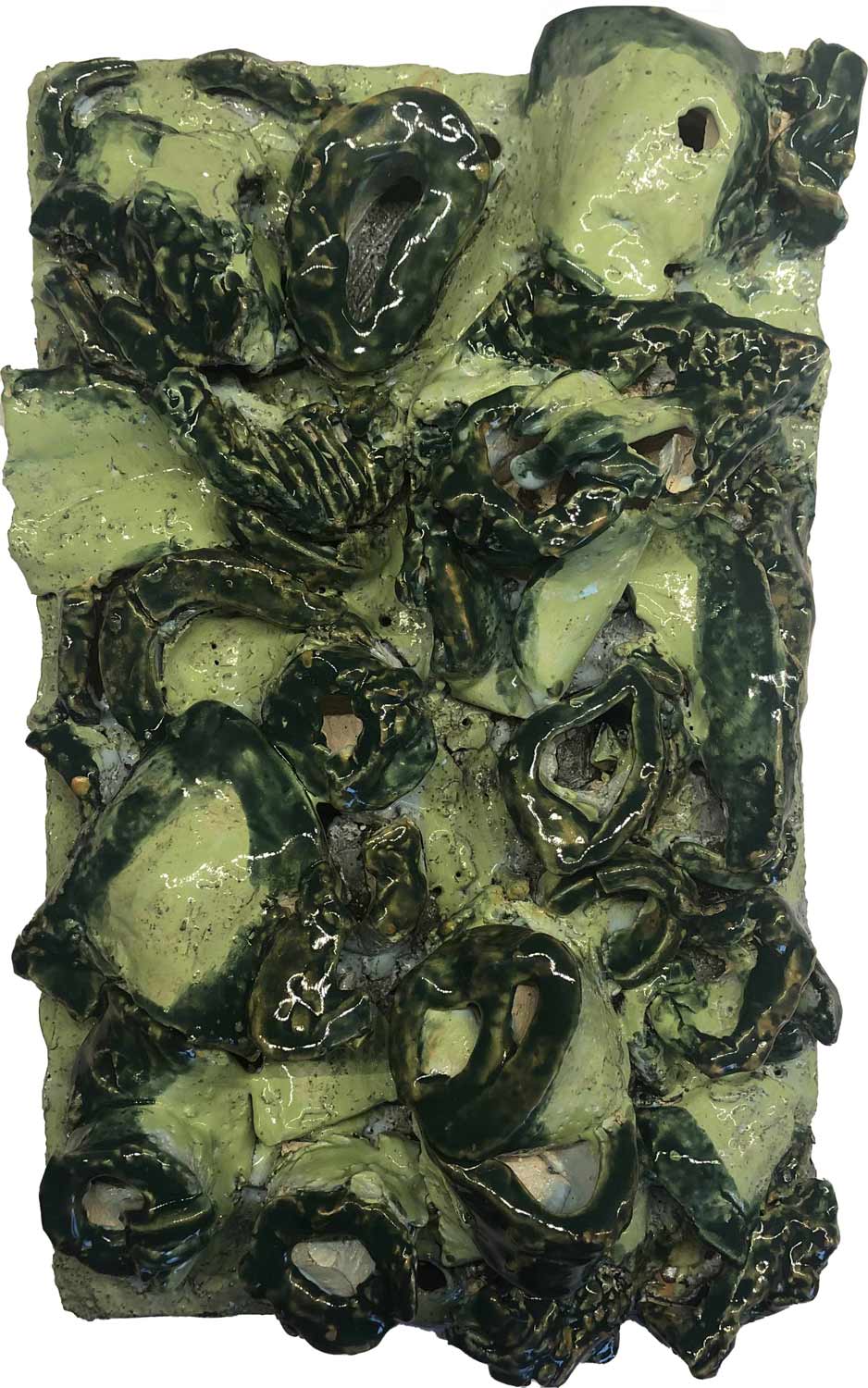 "Broccoli" · Wandrelief · 33 x 20 cm · Ton glasiert 2022